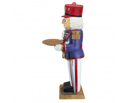 Toscano - Nutcracker Soldier Holiday Butler Sculptural Pedestal Table in Designer Resin