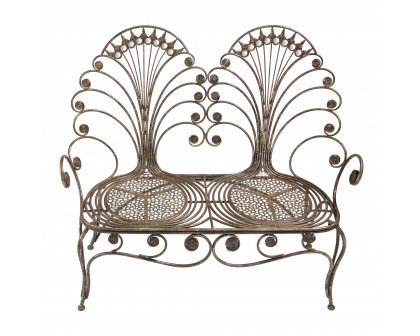 Toscano - Grand Peacock Garden Bench in Iron