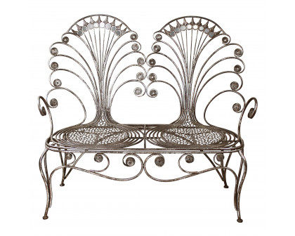 Toscano - Grand Peacock Garden Bench in Iron