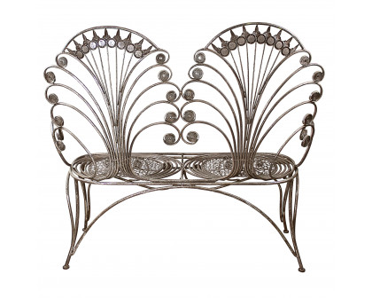 Toscano - Grand Peacock Garden Bench in Iron