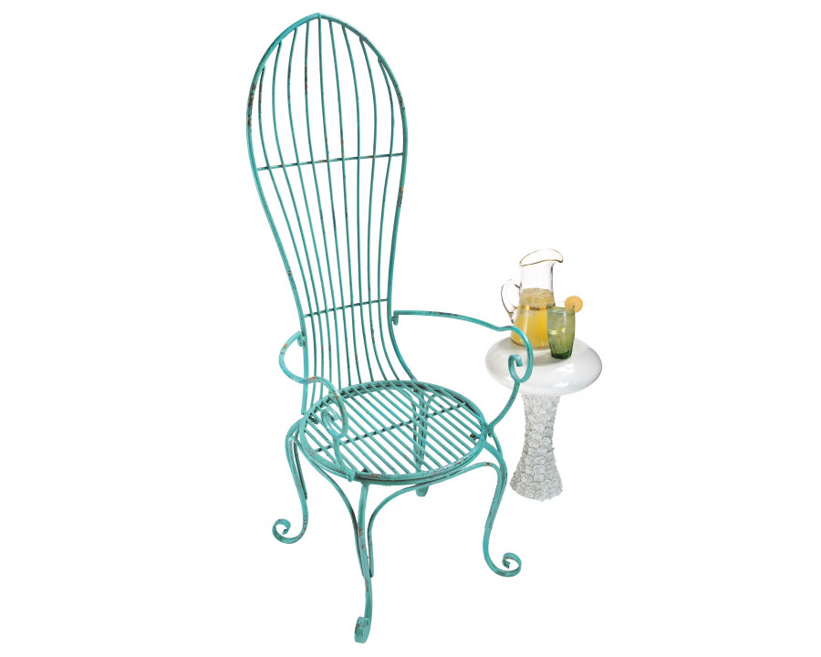 Toscano - Garden Balloon Back Armchair in Blue, Iron