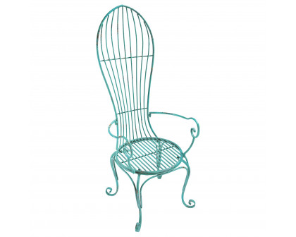 Toscano - Garden Balloon Back Armchair in Blue, Iron