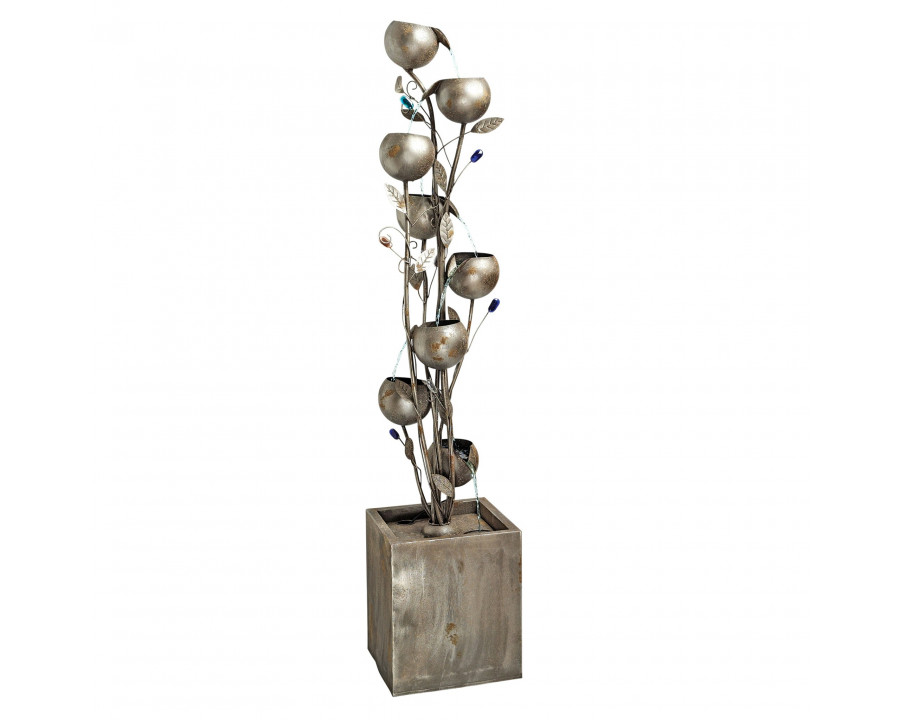 Toscano - Abstract Floral Cascading Tower Fountain