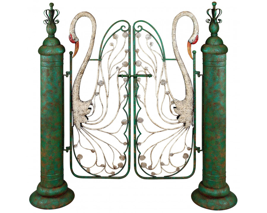 Toscano - Swan Serenade Entryway Garden Gate in Iron