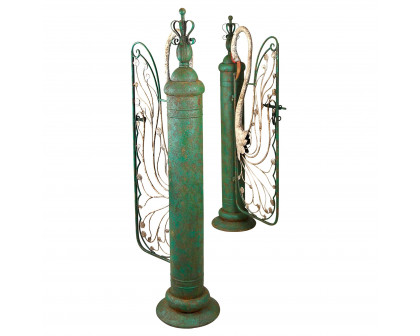 Toscano - Swan Serenade Entryway Garden Gate in Iron