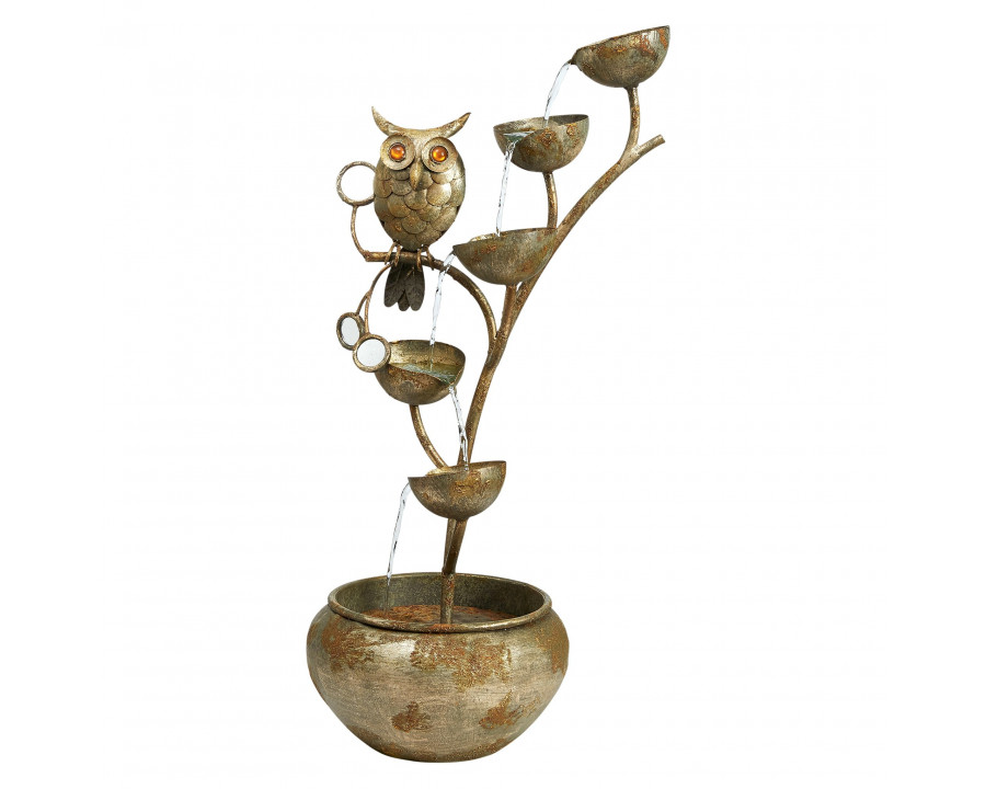 Toscano - Whooo Watching Owl Cascading Sculptural Fountain