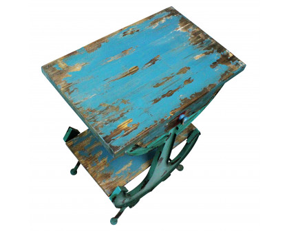 Toscano - Anchors Aweigh Vintage Coastal Sculptural Side Table in Iron