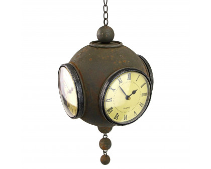 Toscano - Victorian Grunge Four-Sided Hanging Spherical Clock