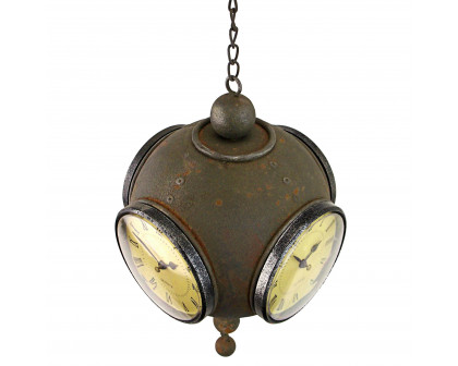 Toscano - Victorian Grunge Four-Sided Hanging Spherical Clock