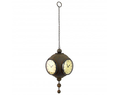 Toscano - Victorian Grunge Four-Sided Hanging Spherical Clock