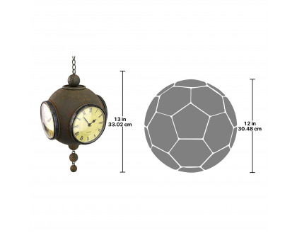 Toscano - Victorian Grunge Four-Sided Hanging Spherical Clock