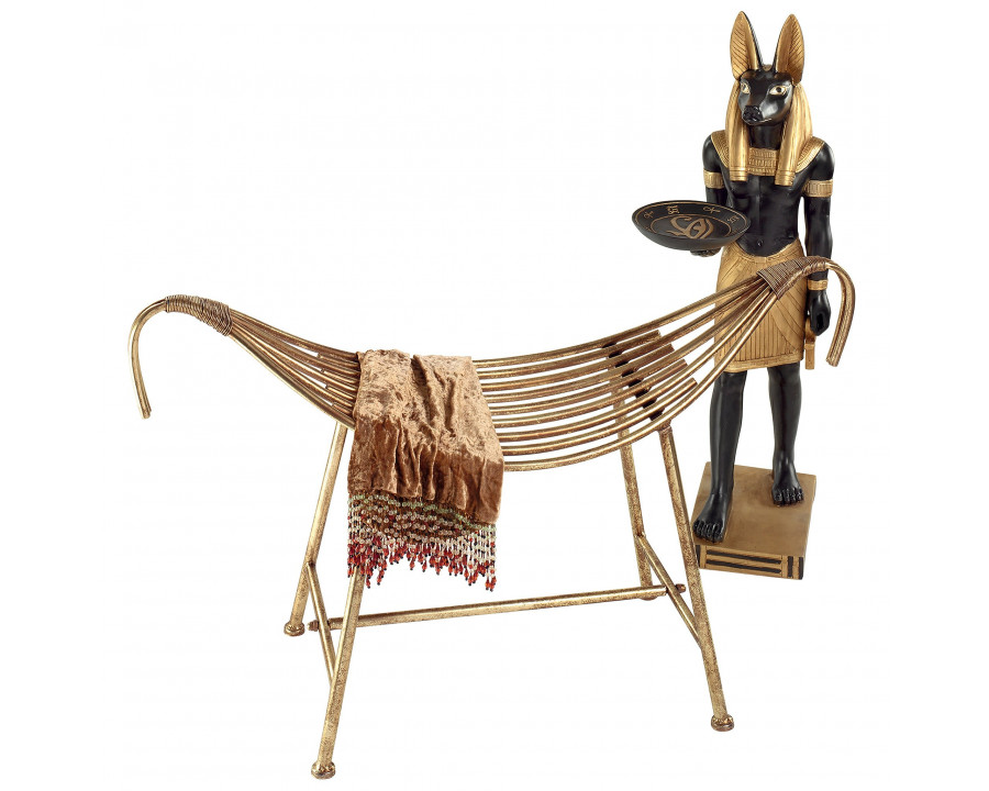 Toscano - God of the Nile Egyptian-Style Bench in Antique Gold, Iron