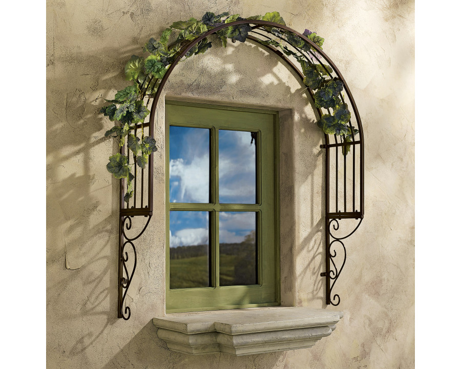 Toscano - Thornbury Ornamental Garden Window Trellis in Metal