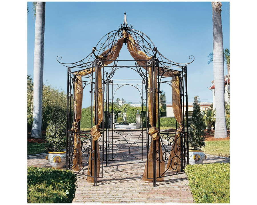 Toscano - The Amelie Architectural Garden Gazebo in Bronze, Steel