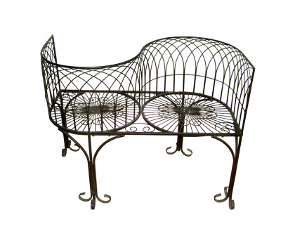 Toscano - Tete a Tete Kissing Garden Bench in Steel