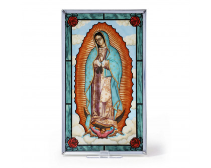 Toscano - The Virgin of Guadalupe Religious Art Glass Panel