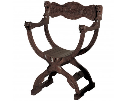 Toscano - Medieval Chair in Walnut, Mahogany