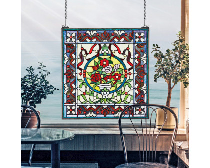 Toscano - Panier des Fleurs Stained Glass Window