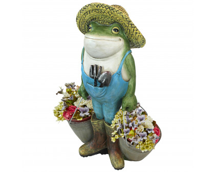 Toscano - Buckets the Garden Frog Statue