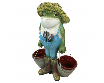 Toscano - Buckets the Garden Frog Statue