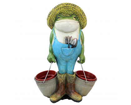 Toscano - Buckets the Garden Frog Statue