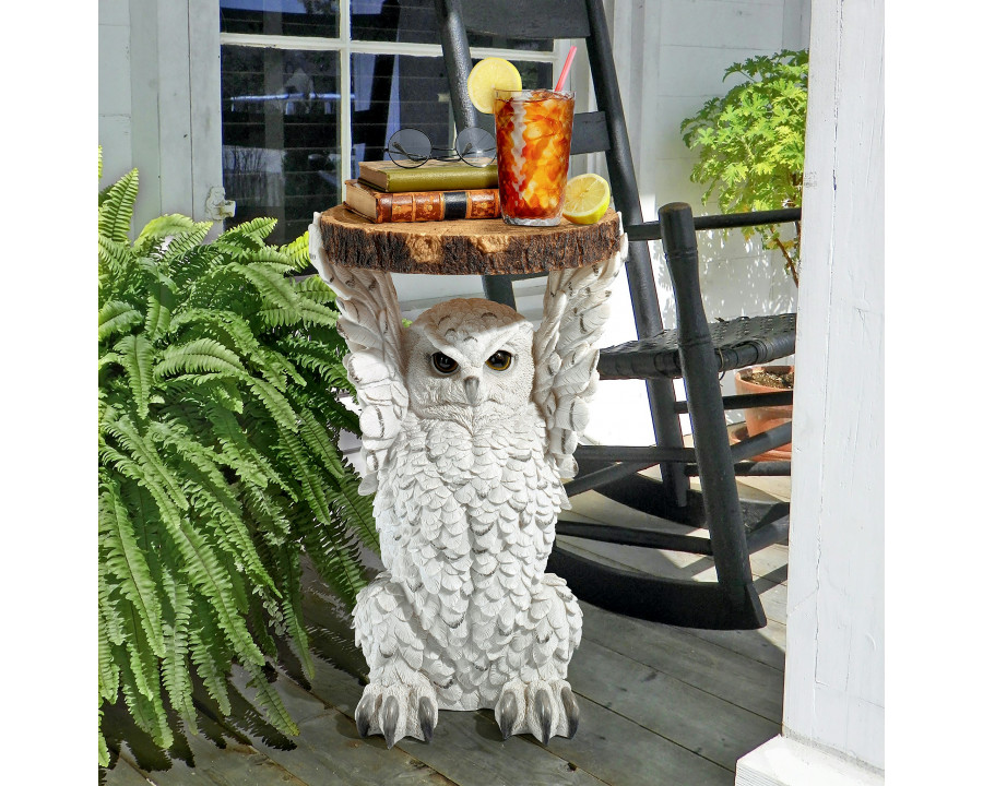 Toscano - Wisdom Owl Sculptural Side Table in Designer Resin