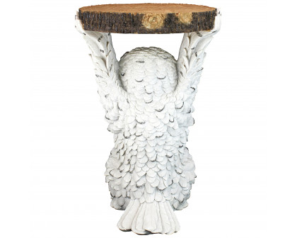 Toscano - Wisdom Owl Sculptural Side Table in Designer Resin