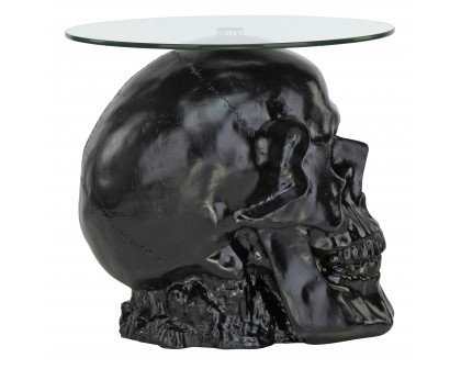 Toscano Lost Souls Gothic Skull Table - Black, Designer Resin