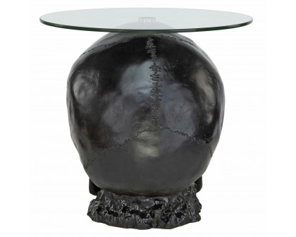 Toscano Lost Souls Gothic Skull Table - Black, Designer Resin