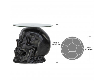 Toscano Lost Souls Gothic Skull Table - Black, Designer Resin