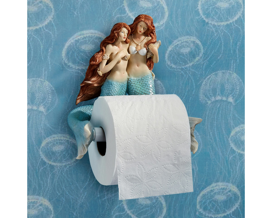 Toscano - The Mermaids of Flushing Cove Bathroom Toilet Paper Holder