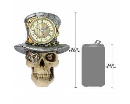 Toscano - Steampunk Mad Hatter Skull Sculptural Wall Clock