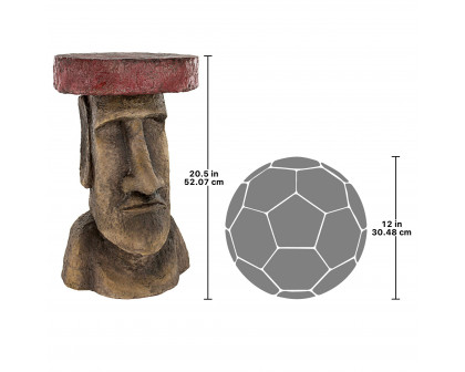 Toscano - Easter Island Polynesian Moai Head Sculptural Side Table in Designer Resin