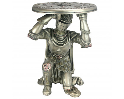 Toscano - Battle of Slaughterbridge Gothic Knight Sculptural Side Table in Designer Resin