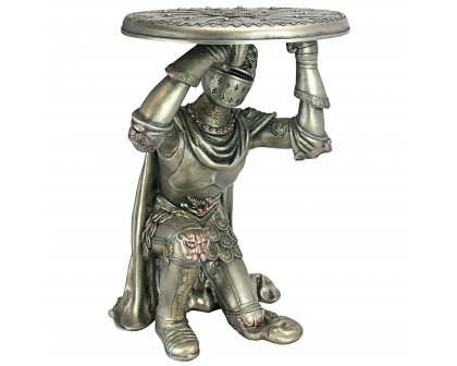 Toscano - Battle of Slaughterbridge Gothic Knight Sculptural Side Table in Designer Resin