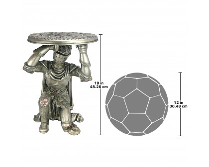 Toscano - Battle of Slaughterbridge Gothic Knight Sculptural Side Table in Designer Resin