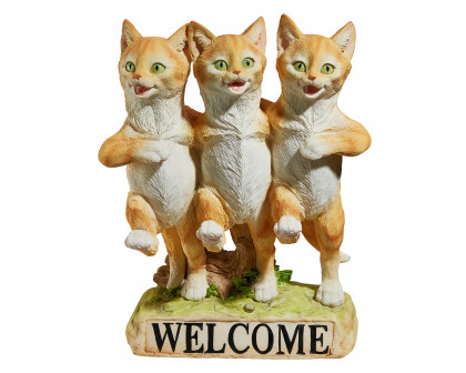 Toscano - Chorus Line of Cats Garden Welcome Sign Statue