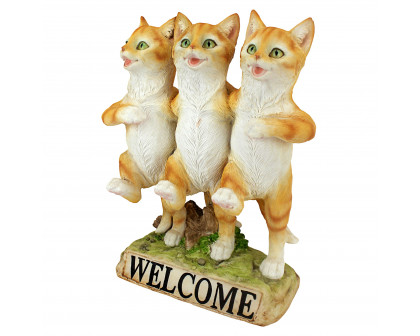 Toscano - Chorus Line of Cats Garden Welcome Sign Statue