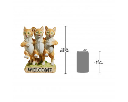 Toscano - Chorus Line of Cats Garden Welcome Sign Statue