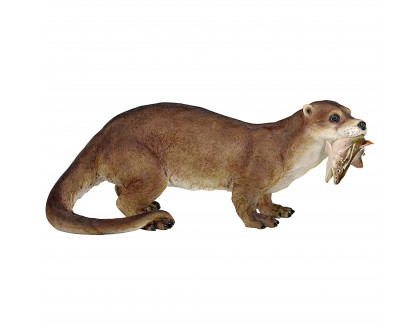 Toscano - River Otter Big Catch Garden Statue