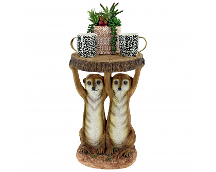 Toscano - Kalahari Meerkat Maitre d Sculptural Side Table in Designer Resin