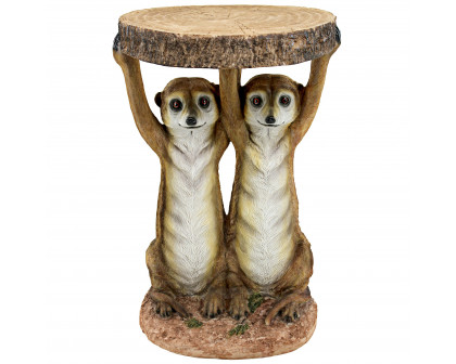 Toscano - Kalahari Meerkat Maitre d Sculptural Side Table in Designer Resin