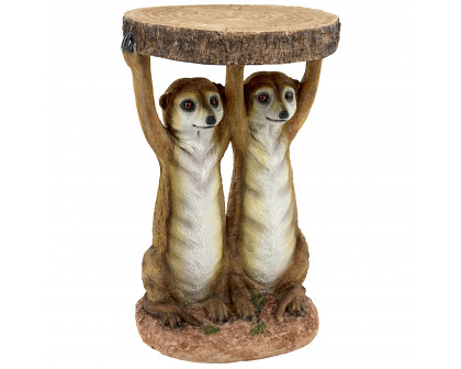 Toscano - Kalahari Meerkat Maitre d Sculptural Side Table in Designer Resin