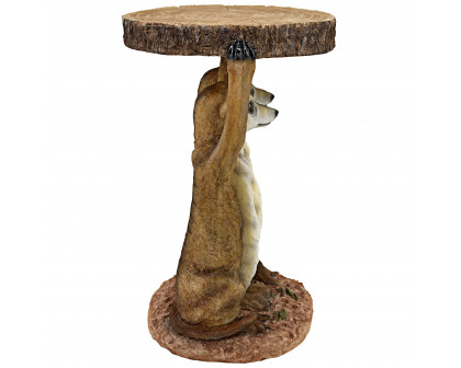 Toscano - Kalahari Meerkat Maitre d Sculptural Side Table in Designer Resin