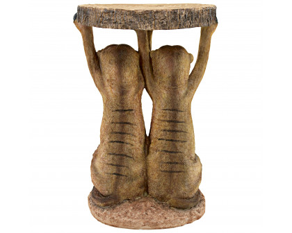 Toscano - Kalahari Meerkat Maitre d Sculptural Side Table in Designer Resin