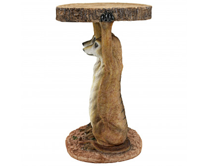 Toscano - Kalahari Meerkat Maitre d Sculptural Side Table in Designer Resin