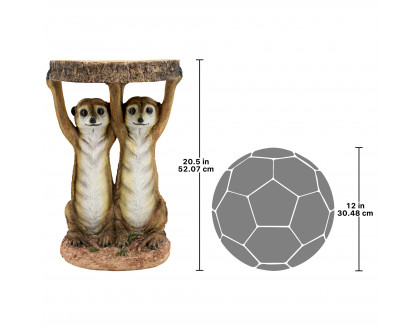 Toscano - Kalahari Meerkat Maitre d Sculptural Side Table in Designer Resin