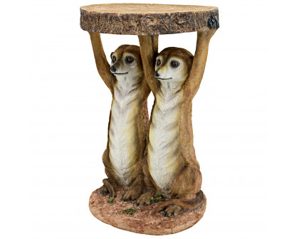 Toscano - Kalahari Meerkat Maitre d Sculptural Side Table in Designer Resin