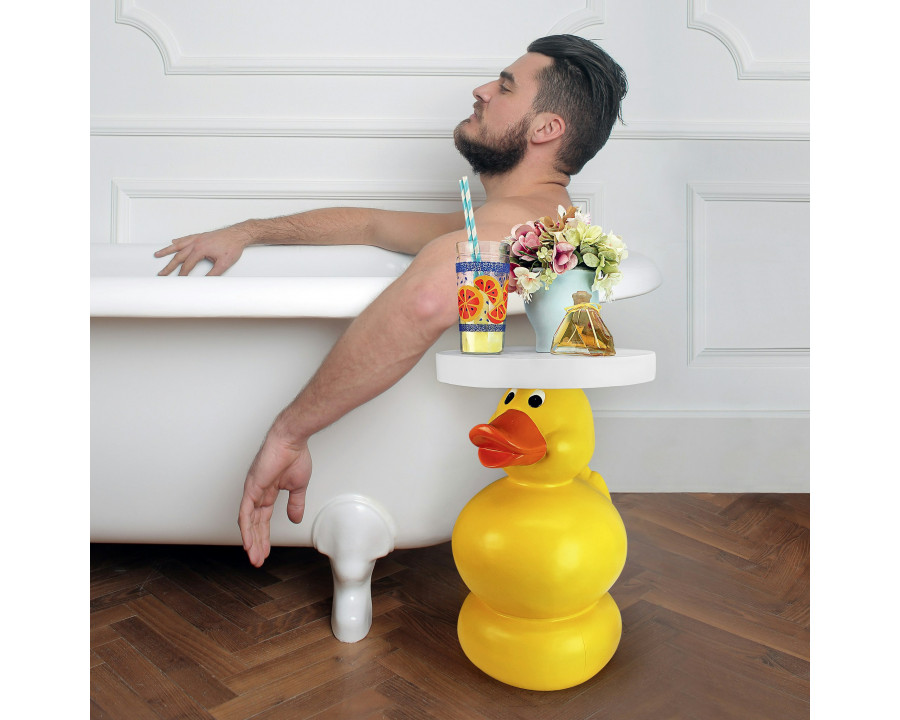 Toscano - Wise Quack Rubber Duck Sculptural Side Table in Designer Resin