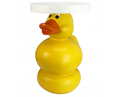 Toscano - Wise Quack Rubber Duck Sculptural Side Table in Designer Resin